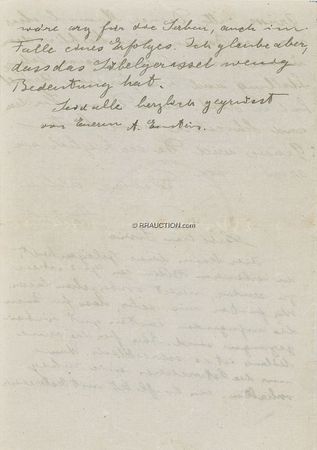 Lot #290 Albert Einstein: “THE SABER-RATTLING HAS LITTLE MEANING”: EINSTEIN—who, in the words of his wife, “lives only for ... his [physics] problems”—writes at the dawn of the Balkan War - Image 3
