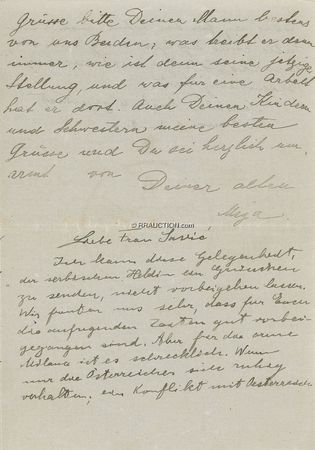 Lot #290 Albert Einstein: “THE SABER-RATTLING HAS LITTLE MEANING”: EINSTEIN—who, in the words of his wife, “lives only for ... his [physics] problems”—writes at the dawn of the Balkan War - Image 4