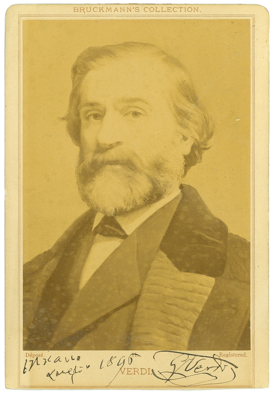 Lot 882 Giuseppe Verdi: Signing a photo a year before his final work