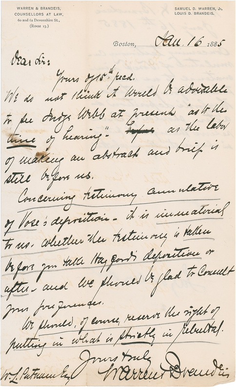 Lot 387 Supreme Court: Louis D. Brandeis: Supreme Court: Louis D. Brandeis