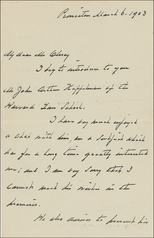 Lot 26 Grover Cleveland: To his former attorney general and secretary of state