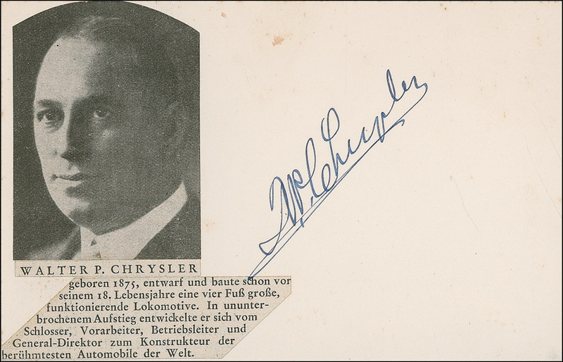 Lot 227 Walter P. Chrysler: Walter P. Chrysler