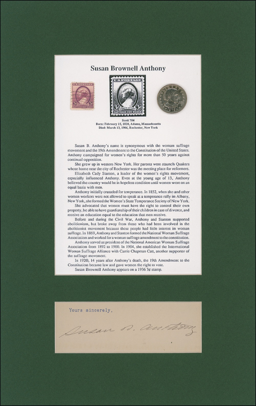 Lot 199 Susan B. Anthony: Susan B. Anthony