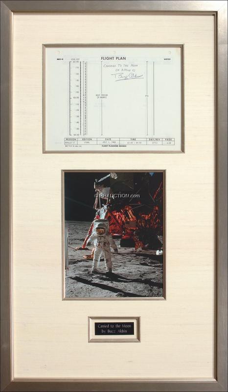 Lot 498 Buzz Aldrin: FANTASTIC VOYAGE: ALDRIN signs a page from the flown APOLLO 11 flight plan