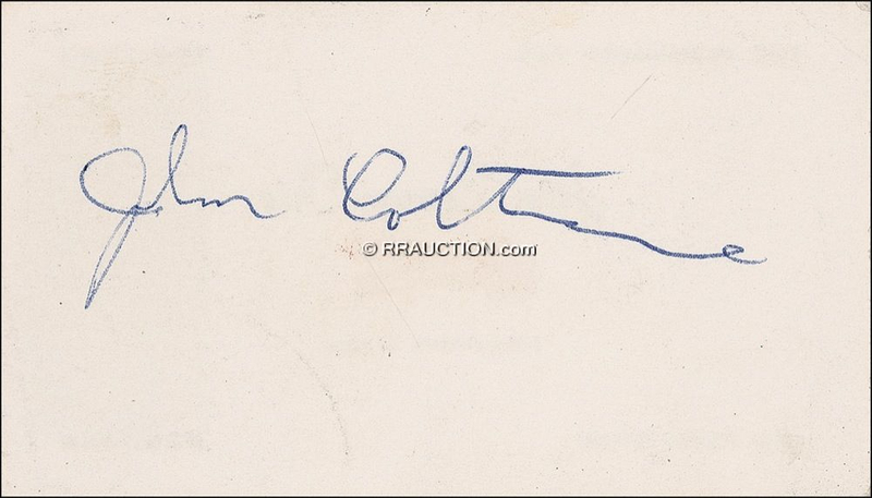 Lot 758 John Coltrane: Scarce signature of the genius jazzman