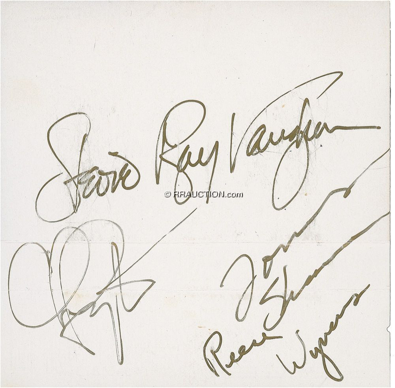 Lot 881 Stevie Ray Vaughan: Stevie Ray Vaughan and Double Trouble sign their first release