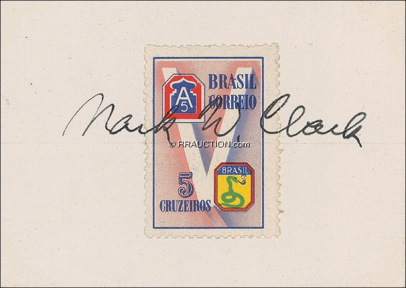 Lot 427 Mark W. Clark: “We have gone far towards attaining our objective of destroying or capturing the enemy forces in Italy”