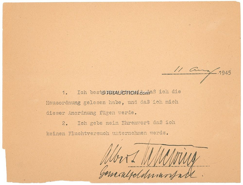Lot 454 Albert Kesselring: As prisoner of war