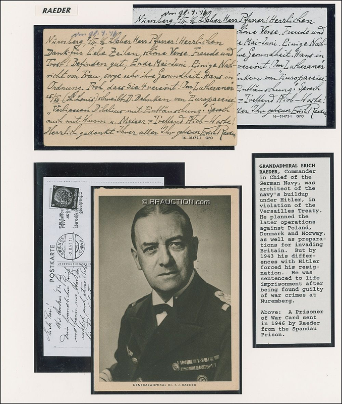 Lot 481 Erich Raeder: Erich Raeder