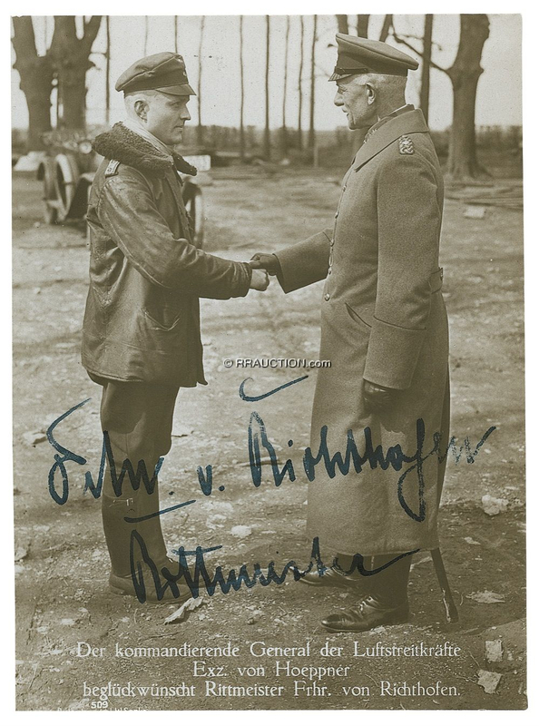 Lot 483 Manfred von Richthofen: With the head of the German Air Force