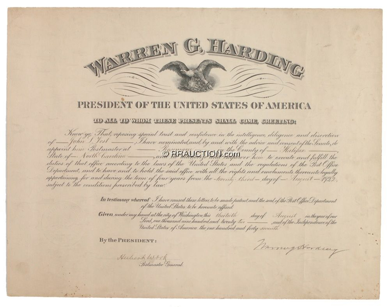 Lot 79 Warren G. Harding: Warren G. Harding