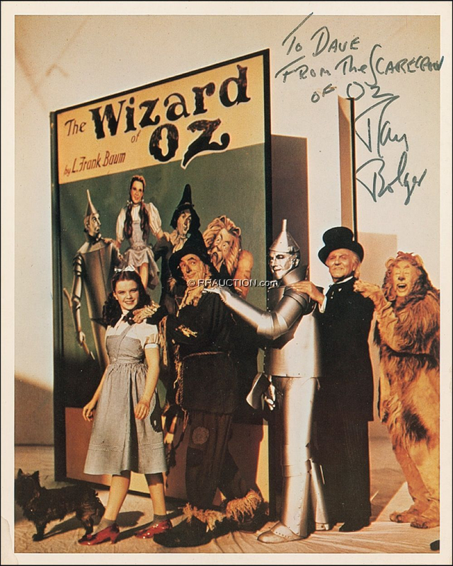 Lot 1283 Wizard of Oz: Ray Bolger: Wizard of Oz: Ray Bolger