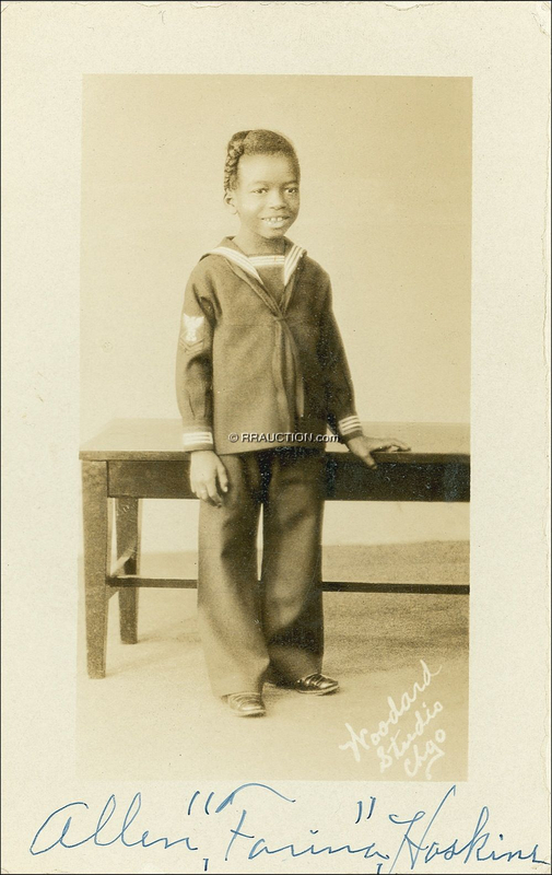 Lot 1171 Our Gang: Allen “Farina” Hos: From Our Gang to yours: Scarce early photo of “Farina”