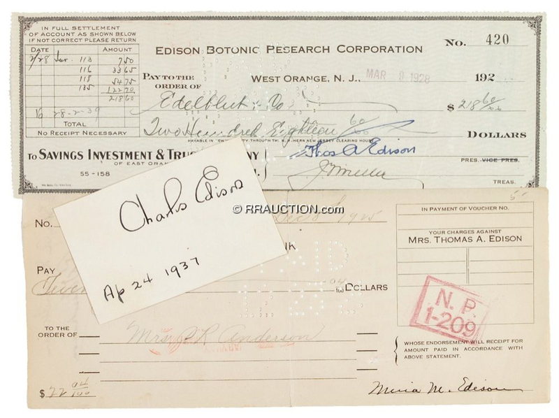 Lot 248 Thomas Edison and Family: Thomas Edison and Family