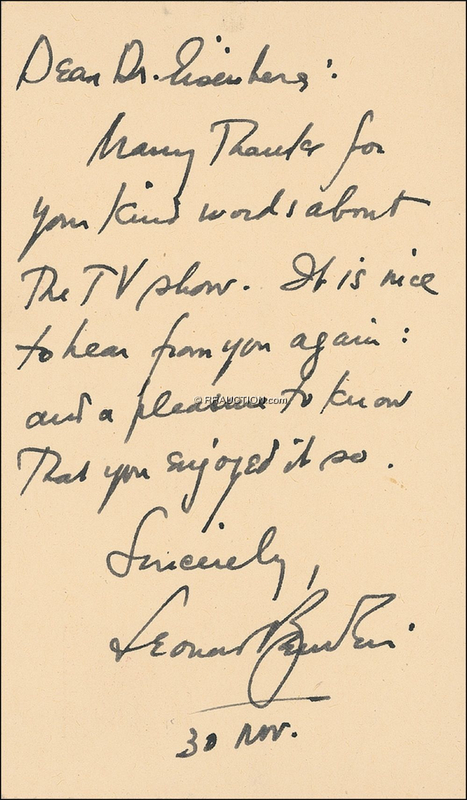 Lot 734 Leonard Bernstein: Leonard Bernstein