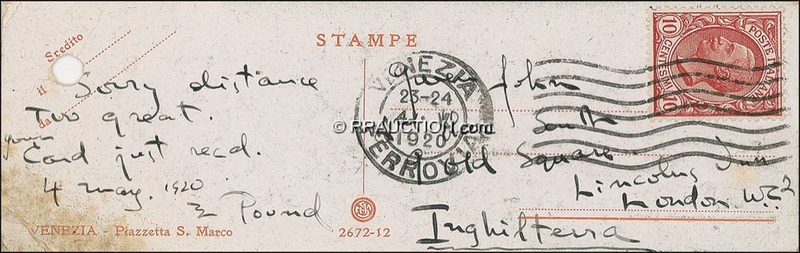 Lot 623 Ezra Pound: Ezra Pound