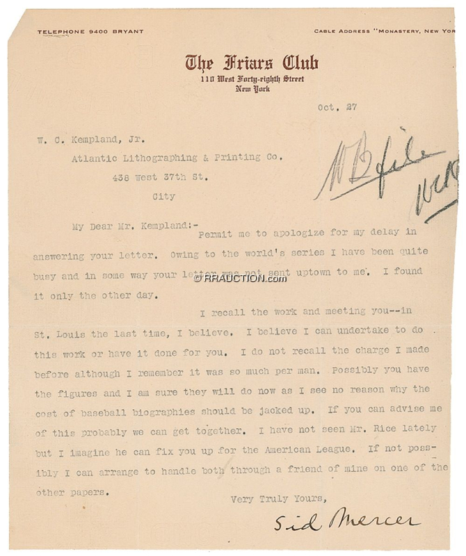 Lot 1489 Sid Mercer: Sid Mercer