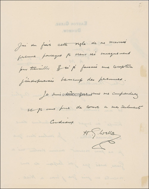 Lot 656 H. G. Wells: Genius at work, do not disturb