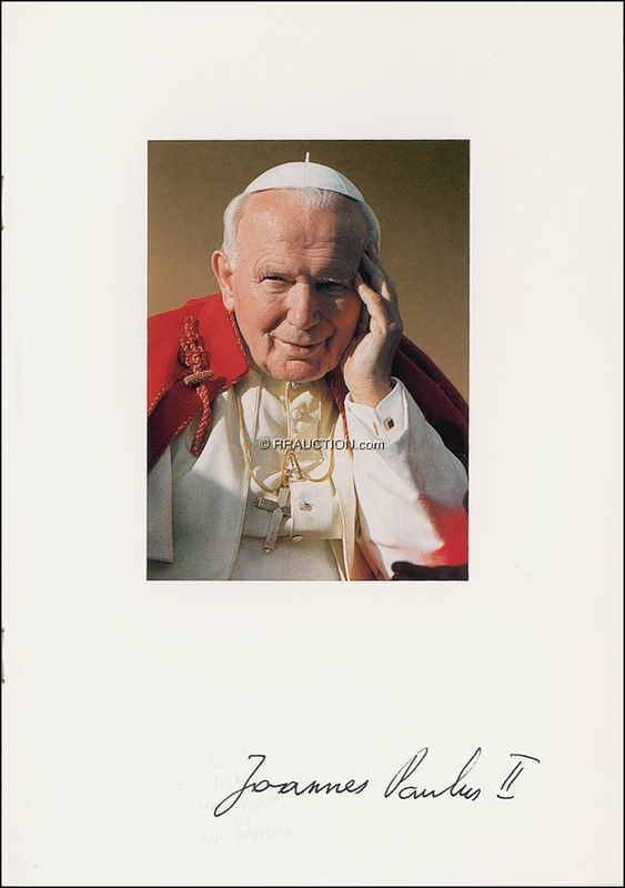 Lot 310 John Paul II: Born Karol Wojtyla in 1920, John Paul II served as the 264th Pontiff of the Roman Catholic Church from 1978 until his death in 2005.