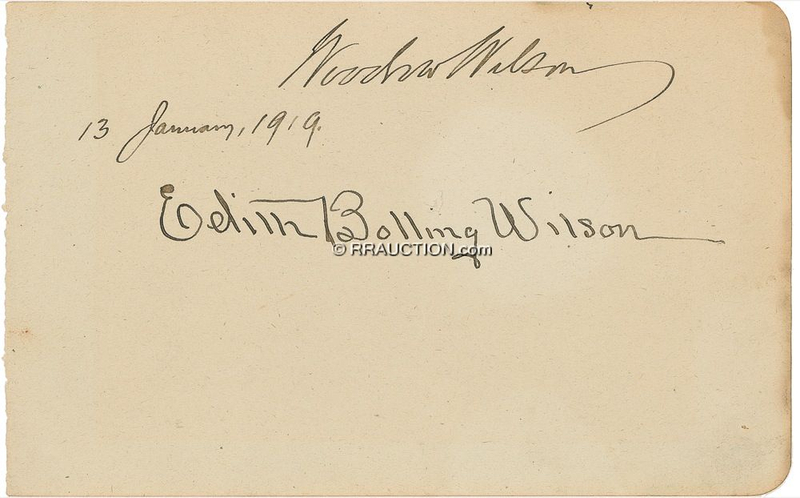 Lot 193 Woodrow and Edith Bolling Wilson: Woodrow and Edith Bolling Wilson