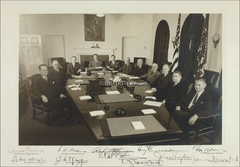 Lot 174 Harry S. Truman: COLD WARRIORS: TRUMAN signs with his cabinet