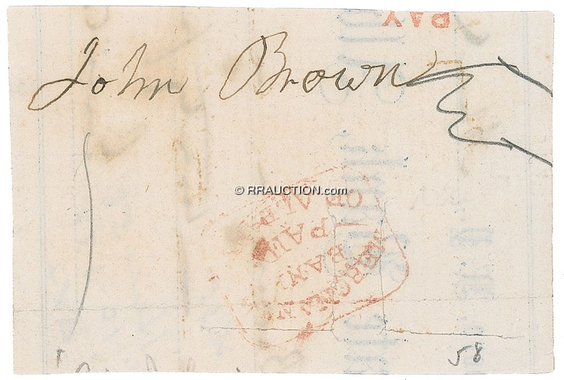 Lot 217 John Brown: Scarce signature of the fabled abolitionist