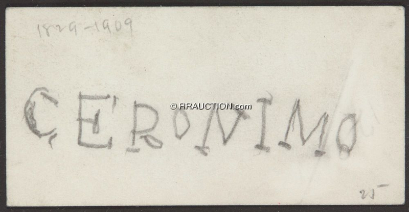 Lot 275 Geronimo: NATIVE SON: Rare signature of fabled Apache warrior GERONIMO