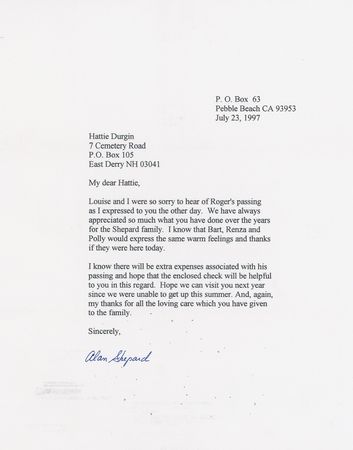Lot #533 Alan Shepard: To his childhood housekeeper - Image 3