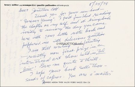 Lot #610 Henry Miller: Henry Miller - Image 1