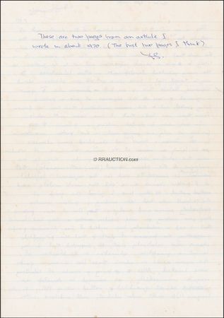 Lot #374 Frederic Sanger: British biochemist (born 1918) who is one of only four individuals to have won two Nobel Prizes and the only one to have received both prizes in the chemistry category. - Image 1