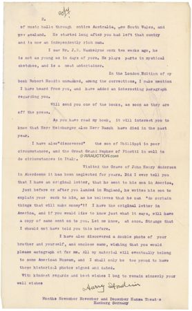 Lot #1082 Harry Houdini: Proclaiming himself ?master of my craft,? HOUDINI sends two letters to his friend, famed spiritualist IRA ERASTUS DAVENPORT, during his triumphant European tours of 1908?09 - Image 5
