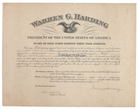 Lot #79 Warren G. Harding: Warren G. Harding - Image 1