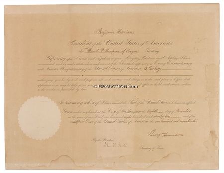 Lot #82 Benjamin Harrison: Benjamin Harrison - Image 1
