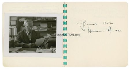 Lot #201 Autograph Album: WORLD STAGE: Vintage “diplomatic” autograph album signed by WINSTON CHURCHILL, MONTGOMERY OF ALAMEIN, MARC CHAGALL, HERMAN HESSE, and others - Image 3