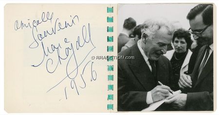 Lot #201 Autograph Album: WORLD STAGE: Vintage “diplomatic” autograph album signed by WINSTON CHURCHILL, MONTGOMERY OF ALAMEIN, MARC CHAGALL, HERMAN HESSE, and others - Image 4