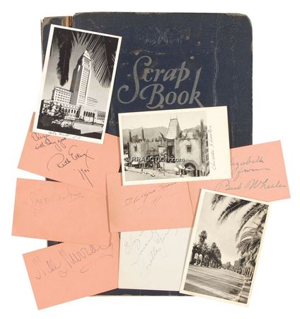 Lot #1262 Vintage Hollywood: HOLLYWOOD CAVALCADE: 1930s Tinseltown scrapbook including signatures from JEAN HARLOW, SPENCER TRACY, HELEN TWELVETREES, and others - Image 3