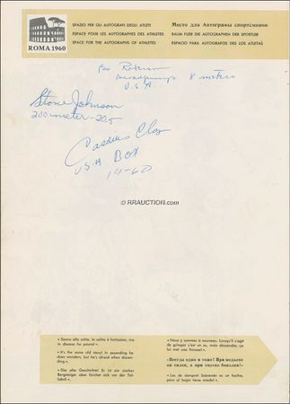 Lot #1300 Muhammad Ali: Cassius Clay signs a 1960 Olympic program - Image 1