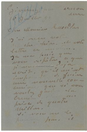 Lot #611 Claude Monet: ART AND COMMERCE: MONET refuses to haggle with an American dealer - Image 1