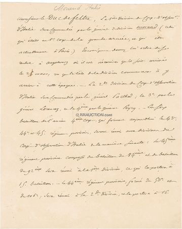 Lot #349 Napoleon: UNMITIGATED GAUL: NAPOLEON writes to his Minister of War on the day Prussia declared war on France - Image 1