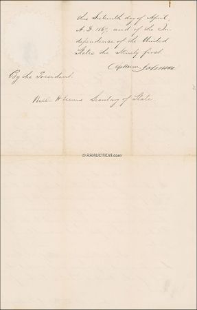 Lot #98 Andrew Johnson: Pardoning a fifteen-year Army veteran - Image 2