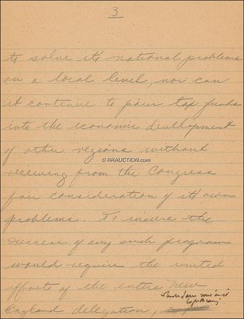 Lot #105 John F. Kennedy: “Being of great tradition at our Boston Yard” - Image 3