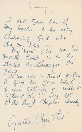Lot #348 Lady Mountbatten Manuscripts: THE BEST MEDICINE: Collection of jokes and anecdotes from more than 40 notables, including AGATHA CHRISTIE, A. A. MILNE, LESLIE CHARTERIS, and C. S. FORESTER - Image 3