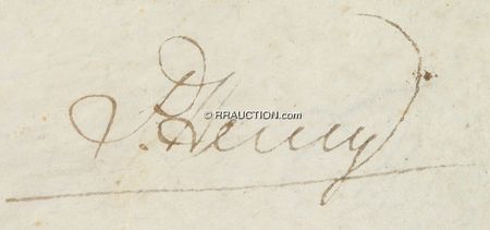 Lot #288 Patrick Henry: Signing a 1786 Virginia land grant - Image 3
