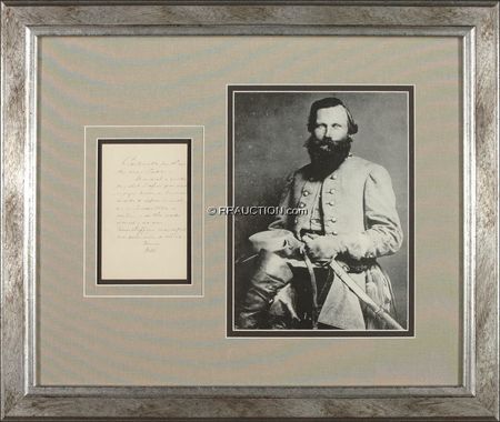 Lot #491 J. E. B. Stuart: Noted ladies man J. E. B. STUART postpones a visit as he “would dislike to appear in such an unpresentable a costume as the roads would give me.” - Image 1
