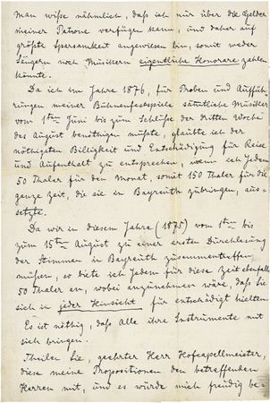 Lot #635 Richard Wagner: REALIZING HIS DREAM: WAGNER hires musicians for the inaugural Bayreuth Festival - Image 2