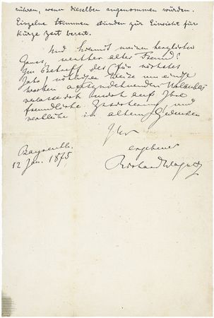 Lot #635 Richard Wagner: REALIZING HIS DREAM: WAGNER hires musicians for the inaugural Bayreuth Festival - Image 3