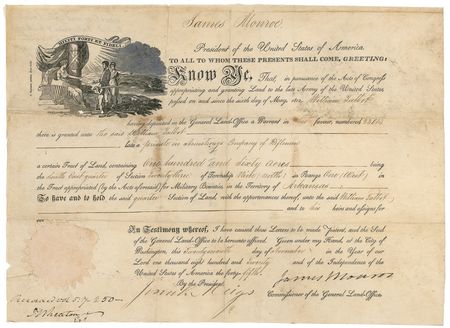 Lot #86 James Monroe Signed Document - Image 1