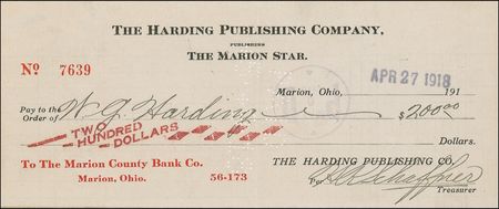 Lot #58 Warren G. Harding Endorsement - Image 1