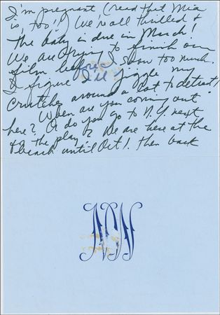 Lot #948 Natalie Wood: Celebrating her second pregnancy, Wood reminisces about Inside Daisy Clover to her co-star - Image 2