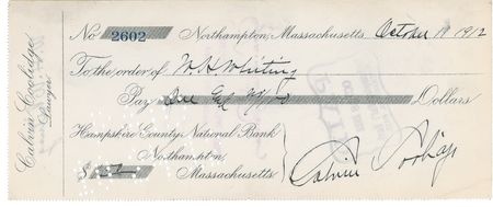 Lot #30 Calvin Coolidge Check - Image 2